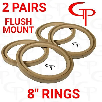 2 Pairs Flush Mount 8 Inch Speaker Rings MDF GP Car Audio Mounting Spacer   • $21.49