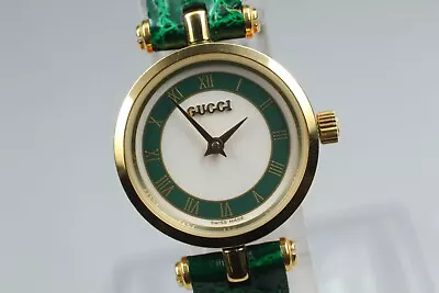 [NEAR MINT] GUCCI Sherry Line Womens 21mm Green Roman Quartz Watch From Japan • $229.90