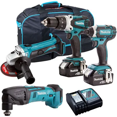 Makita 18V LXT 4 Piece Monster Tool Kit With 2 X 5.0Ah Batteries Charger & Bag • £550