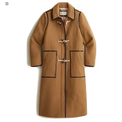 NWT J Crew COLLECTION Toggle Coat In Italian Fall Blanket Wool Sz 0 $550 Camel • $130