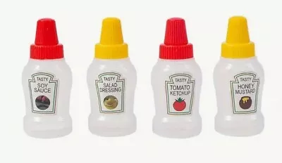 Four Piece Leakproof Mini Condiment Bottles For On The Go • $7.99