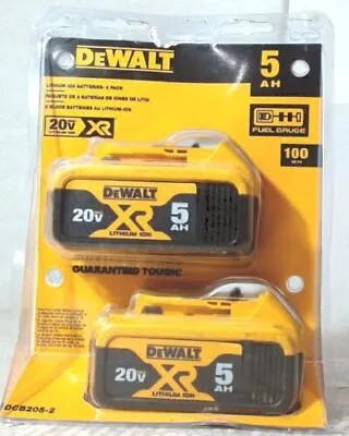 $93.99 • Buy Genuine NEW--2PCS Brand  DEWALT DCB205 20V Max XR 5.0Ah Li-Ion Battery ##