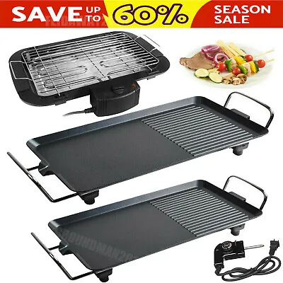 £22.21 • Buy Electric Teppanyaki Table Grill Griddle BBQ Hot Plate Non-Stick Barbecue Cooking
