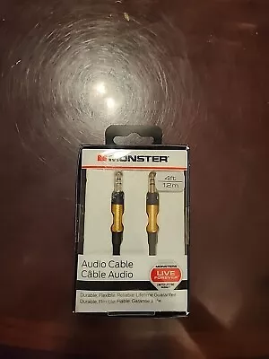 Monster 12ft.| 3.65m Audio 3.5mm Aux Cable Gold Contacts HD Audio Phone  • $14.95