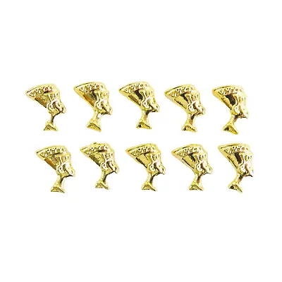 10pcs Ancient Egyptian Queen Nefertiti Golden Nail Charms Art Decorations • $9.99