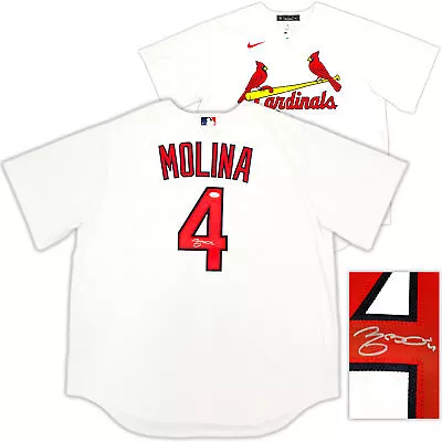 Cardinals Yadier Molina Autographed Signed White Nike Jersey Size Xl Jsa 224686 • $399