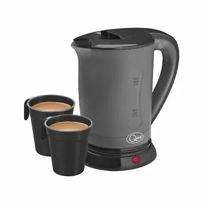 0.5LITRE DUAL VOLTAGE SMALL ELECTRIC TRAVEL KETTLE + 2 CUPS IN Black COLOUR NEW • £14.99