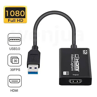 4K HDMI To USB 3.0 Video Capture Card 1080P Recorder Game Live Streaming Adapter • $7.99