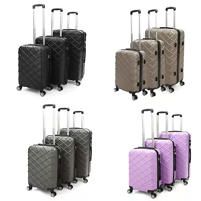 20 /24 /28  Hard Shell ABS Lightweight Suitcase 4 Wheel Travel Luggage Trolley • £24.99