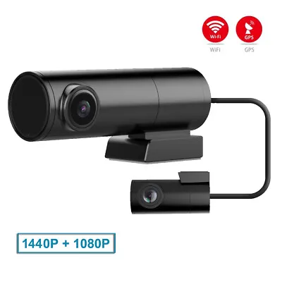 Mini Car DVR Dual Cameras For Front And Rear WiFi GPS  DashCam Video Recorder 2K • $175.28