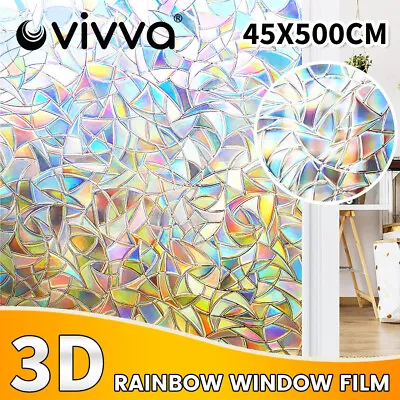Vivva 3D Rainbow Window Film Reflective Decorative Privacy Clings Glass Sticker • $15.85