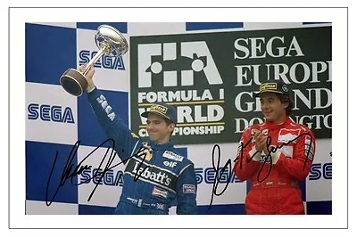 Damon Hill And Ayrton Senna F1 Formula One Autograph Signed Photo Print • £6.90