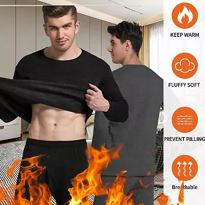 Men Winter Thermal Underwear Long Johns Tops Thick Fleece Clothing Pajamas Set • $15.99