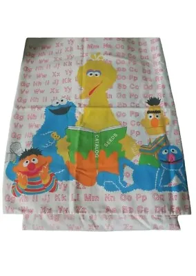 Sesame Street Muppets Alphabet Full Fitted Bed Sheet 1 Pillow Case 70s Vintage  • £17.43