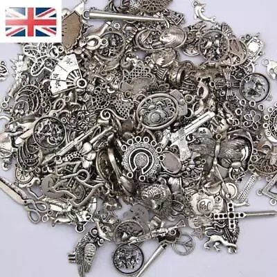 DIY Jewelry Craft Findings Wholesale 100g Antique Tibetan Silver Charms Pendants • £9.42