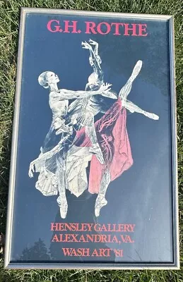 G. H. Rothe Dancers Professionally Framed 1981 Hensley Gallery Virgina 38 X 24 • $299