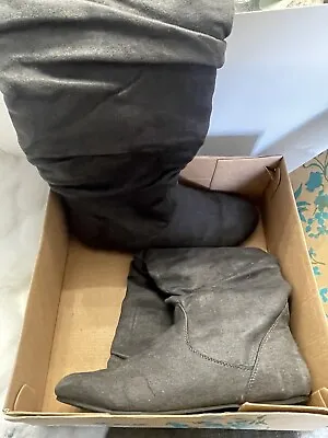 Bamboo  Dark Gray Flat Slouch FLAT Knee  Boot  Women Size 9 • $19.99