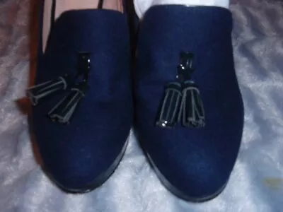 Vince Camuto Tassel Front Platform Heels Navy Blue Size 9 Used • $22