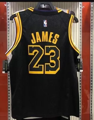 LeBron James Black Mamba NBA Los Angeles Lakers City Edition Jersey #23 • $69.90