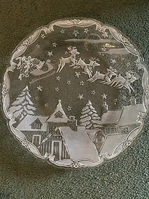 Mikasa Night Before Santa Frosted Etched Serving 15  Serving Platter- Rare • $20