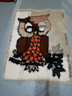 $9.99 • Buy Vintage Caron Latch Hook Kit Rug Sleeping Owl Bird 20  X 27  Item # 3062