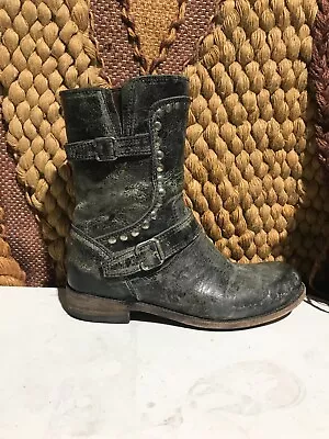 Liberty Black Studded Boots Zip Moto Western Women's 8.5 • $99.99