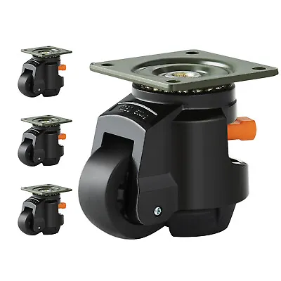 VEVOR Leveling Casters Adjustable Nylon Plate Mounted Caster 2200 Lbs Set Of 4 • $36.99