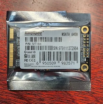 KingSpec MT-64 - 64GB MSATA III - Internal SSD - OEM  Pack • $15.99