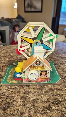 Vintage 1966 Fisher Price Little  People Ferris Wheel Music Box 969 Plays Slowly • $19.99