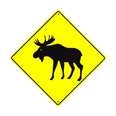 Caution Moose Crossing Animal Xing Road Notice Novelty Aluminum Metal Sign • $14.99