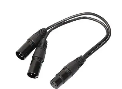 £6.34 • Buy 3-Pin XLR Female Plug To Dual 2 Male Jack Y Splitter Mic DJ Cable Adaptor YS