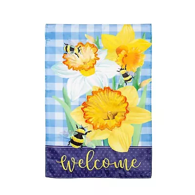 28 X 44 Daffodils & Bees Applique House Flag • $33