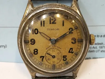 Timor Sub-second 15 Jewels Winding Swiss Not Working Parts Purpose Men's Vintage • $451.98