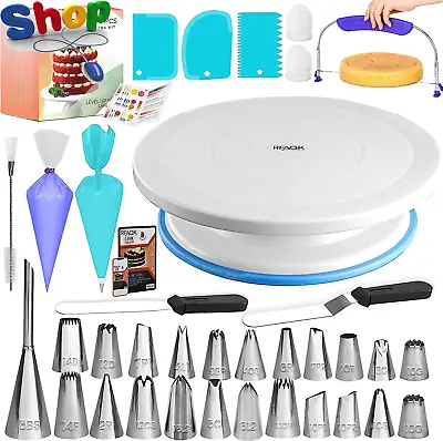 Optimum Quality 65  Pcs  Cake  Decorating  Kit  With  Cake  Turntable - Cake  Le • £28.25