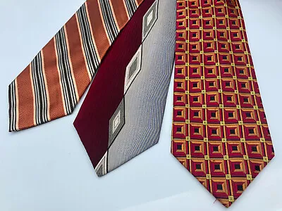 Screenplay By Martin Wong Collection Lot Geometric Print Mens Neck Ties Oranges • $9.99