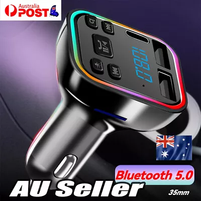 Car FM Transmitter Bluetooth Radio MP3 Player Music RGB Light Charger Kit USB • $10.39