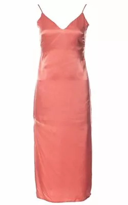 $41.30 • Buy Tigerlily Yolanthe Dusty Pink V Neck Backless Maxi Slip Dress Size 12