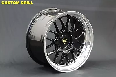 BMW M5 E39 18 X9.5J ALPHA Wheels GLOSS BLACK / MACHINE +22 Offset SET OF 4 • $1309