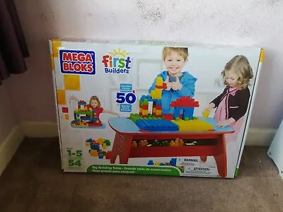 Mega Bloks First Builders Inc 50 Pieces And Big Building Table BNIB BRAND NEW • £130