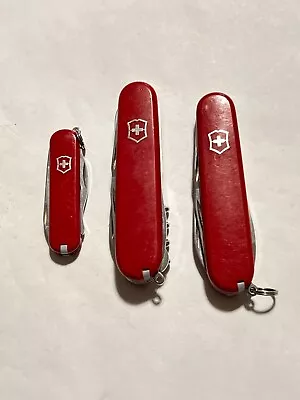 Lot Of 3 Victorinox Swiss Army Knives - Climber - Tinker - Rally .. • $27.99