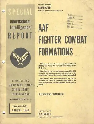 1944 Aaf P-38p-40p-47a-36 Fighter Combat Formations Flight Manual Handbook-cd • $19.99
