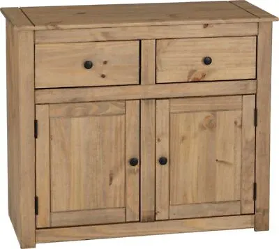 Panama Sideboard 2 Door 2 Drawer Mexican Waxed Pine Storage Cabinet • £113.50