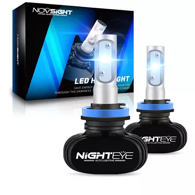 NOVSIGHT H11 LED Headlight Super Bright Bulbs Kit White 6500K 8000LM High/Low US • $23.99