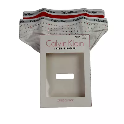 Calvin Klein Girls 2 Pack Bikini Culotte Cotton Briefs. 8-10 Yrs • £20.99