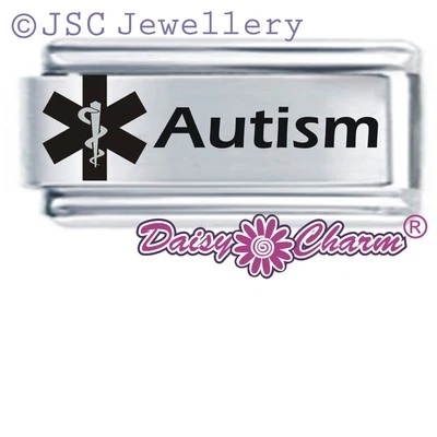 AUTISM - Daisy Charm MEDICAL ALERT - For 9mm Italian Modular Charm Bracelet • £5.71