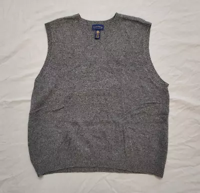 Club Room Charter Club 100% Lambswool Gray XXL V Neck Pullover Sweater Vest A13 • $19.95