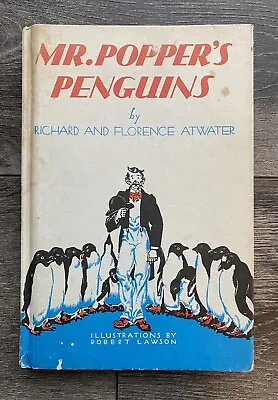 Mr. Popper's Penguins (1938) 50th Printing -Hardcover- Antique Children's Book • $10