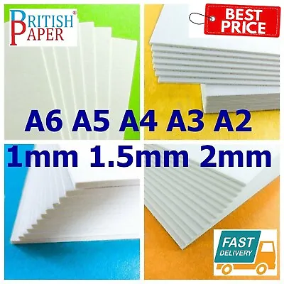 £241.99 • Buy A6 A5 A4 A3 A2 White Backing Board Craft Card Thick Paper Greyboard Cardboard Mm