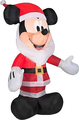 Gemmy Inflatables 3.5' Mickey Mouse With Santa Beard Disney Holiday Decor • $47.99