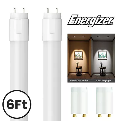 2x 6Ft Energizer T8 LED Tube Cool White / Daylight - 70w Fluorescent Replacement • £40.91